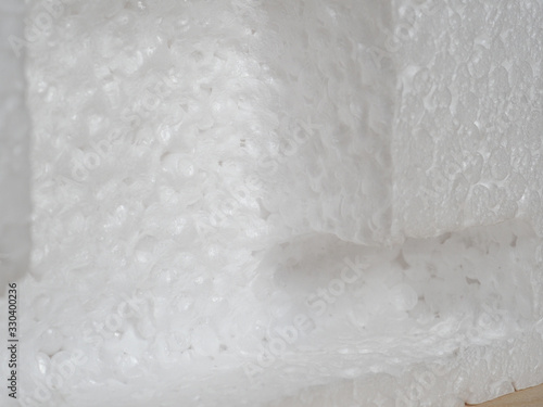 white expanded polystyrene plastic texture background