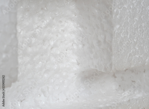 white expanded polystyrene plastic texture background