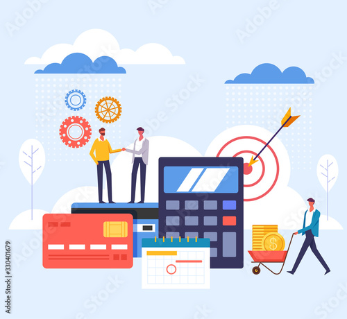 Banking management economy concept. Vector flat graphic design cartoon illustration