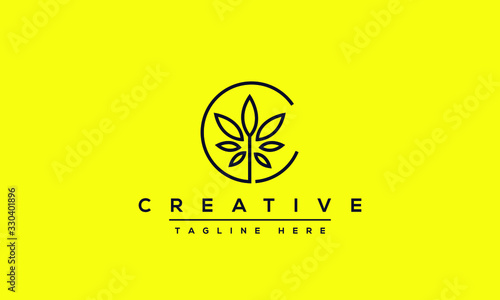 Modern creative letter C logo design. Minimal C, CC initial based vector icon.