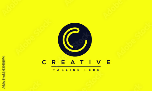 Modern creative letter C logo design. Minimal C, CC initial based vector icon.