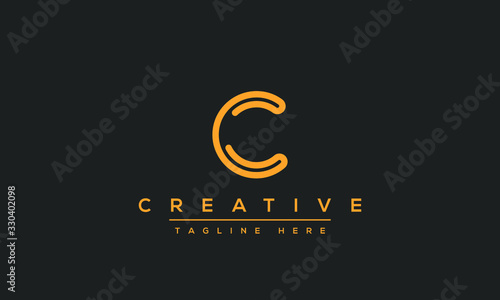 Modern creative letter C logo design. Minimal C, CC initial based vector icon.
