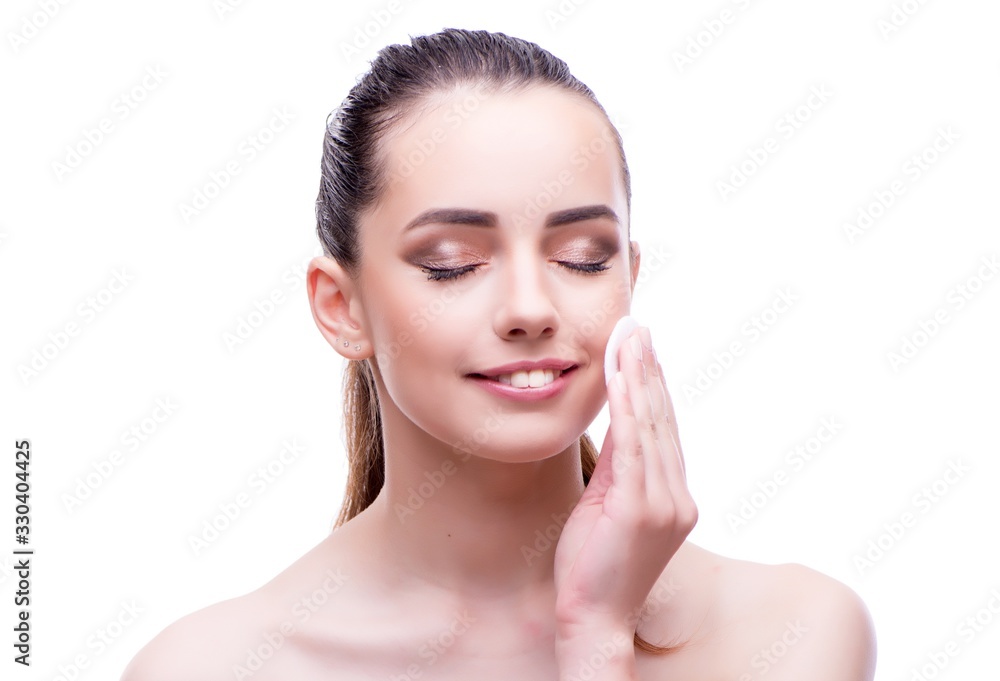 Woman in beauty concept applying make up using cosmetics Woman in beauty concept applying make up using cosmetics