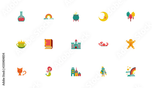 bundle of fairytales set icons