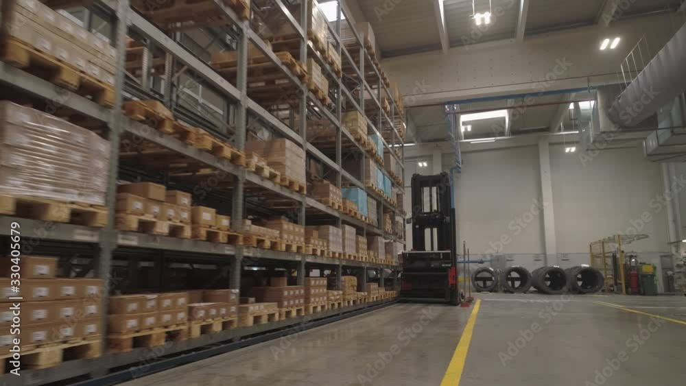 Flying through the big factory warehouse. Flying through the big factory warehouse.