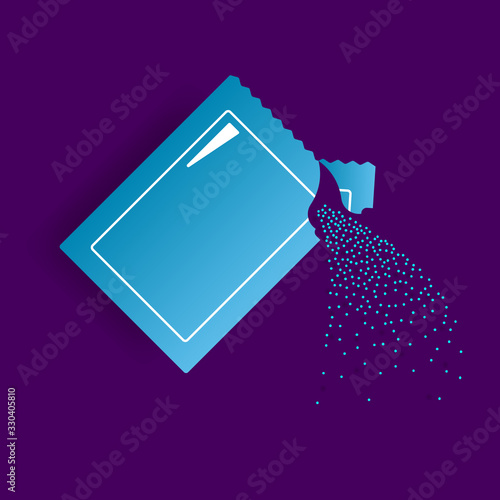 An open sachet from which the medicine is poured