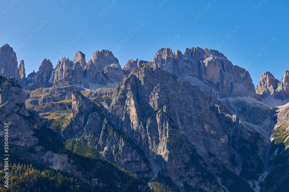 Beautiful view of the Dolomites di Brenta group seen from Molveno