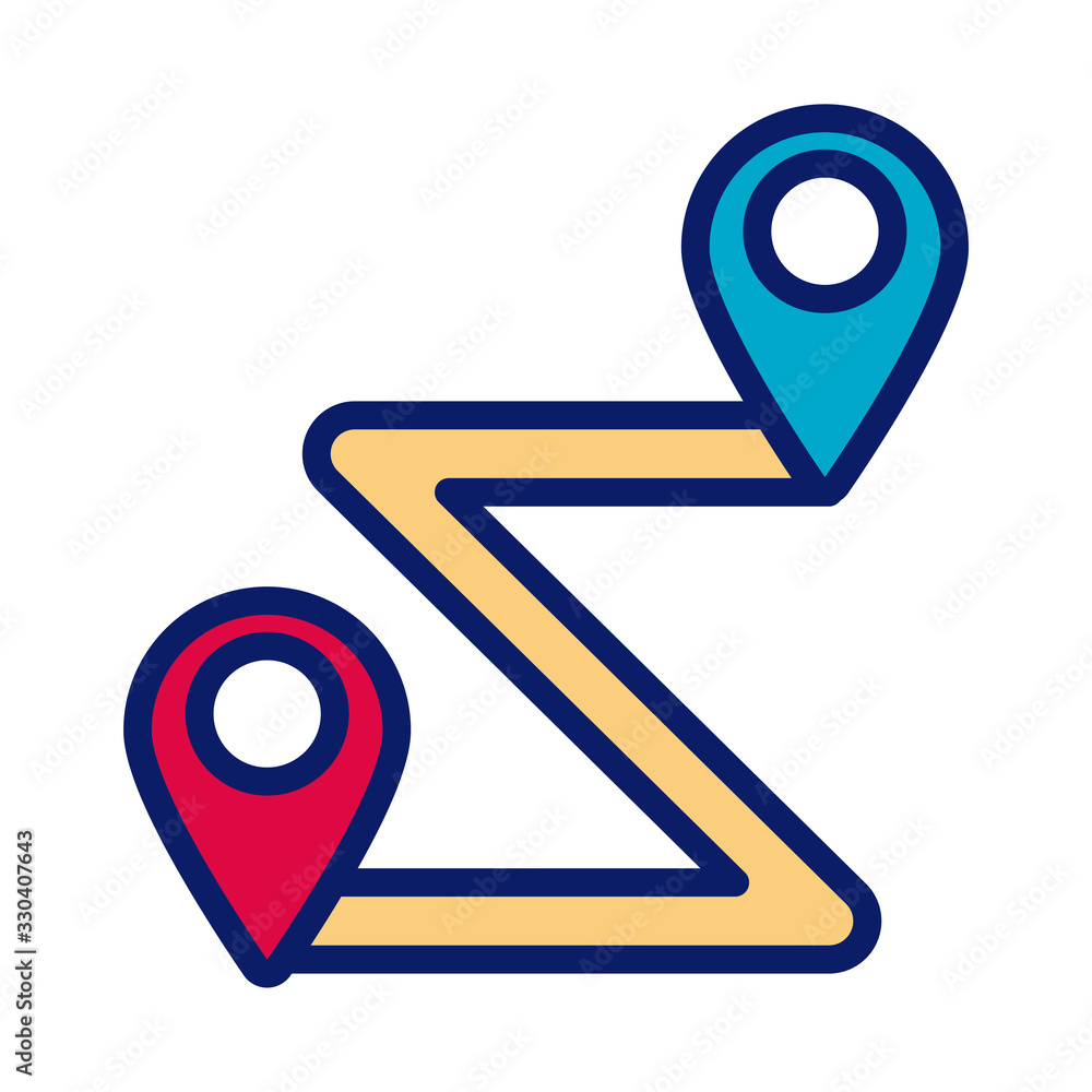 pins pointers location distance line and fill style icon pins pointers location distance line and fill style icon