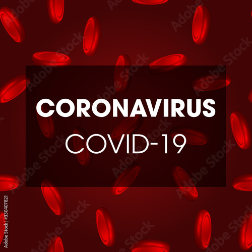 Novel Coronavirus COVID-19 medical infection.Virus protection covid19 molecule on red. Dangerous asian ncov corona virus pandemic risk background design.