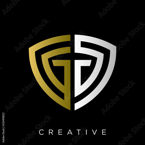 gg shield logo design vector