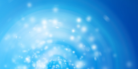 white bokeh blur background / Circle light on blue background / abstract light background