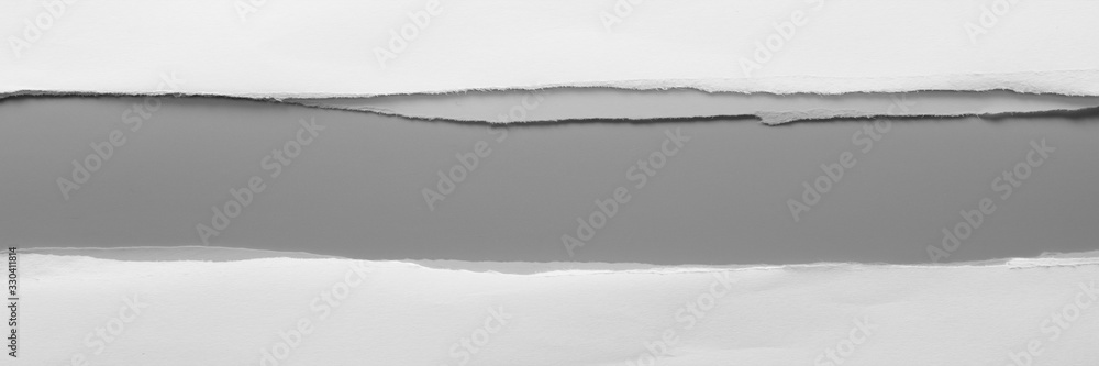 Obraz premium white torn paper on gray background. collection paper rip