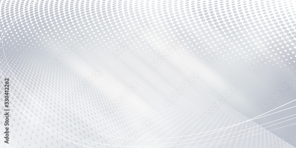 Gray halftone pattern with white line motion backdrop wallpaper. Clean Grey geometric background.