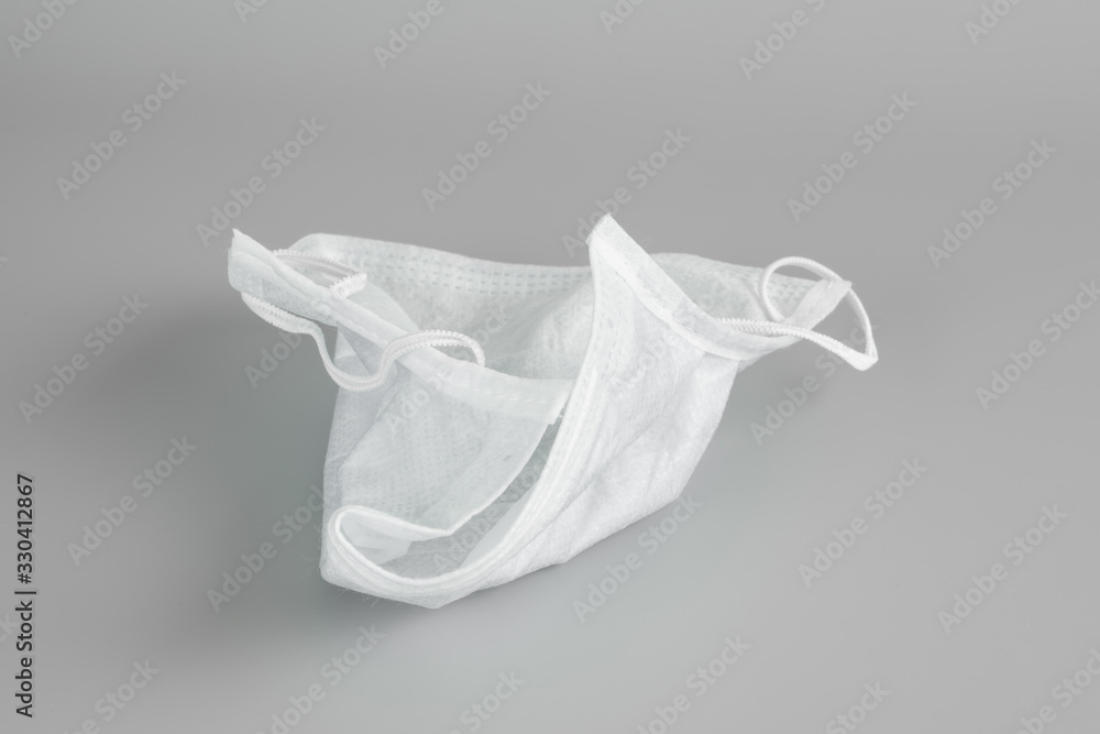face mask on gray background. concept a protective mask covering the nose and mouth or nose.