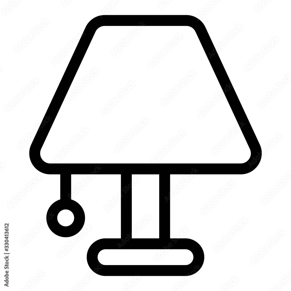Bedside lamp icon in line style. Bedside lamp icon in line style.