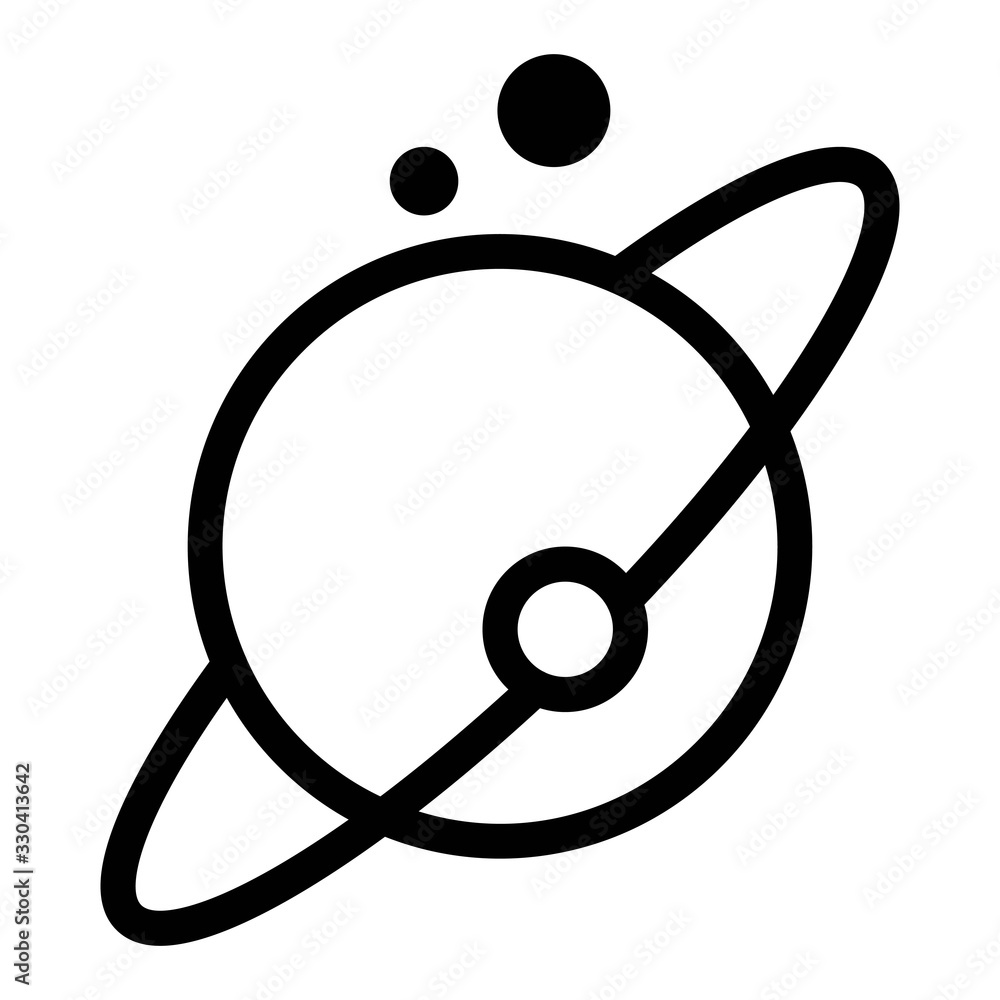 Saturn and sattelites icon in line style. Solar system planet sign. Space, cosmos, galaxy concept for website UI designs. Saturn and sattelites icon in line style. Solar system planet sign. Space, cosmos, galaxy concept for website UI designs.