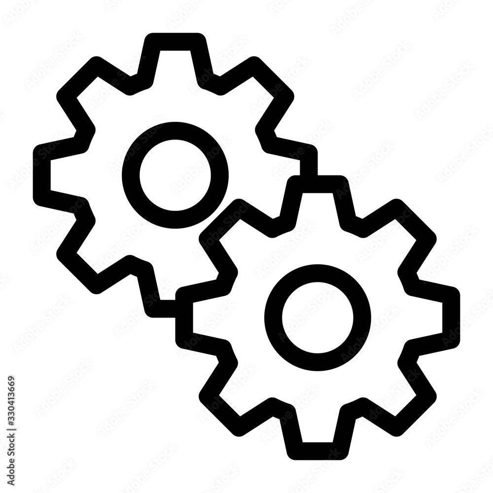 Cogwheel and development icon. Gears, configuration sign. Teamwork illustration for modern business concepts.