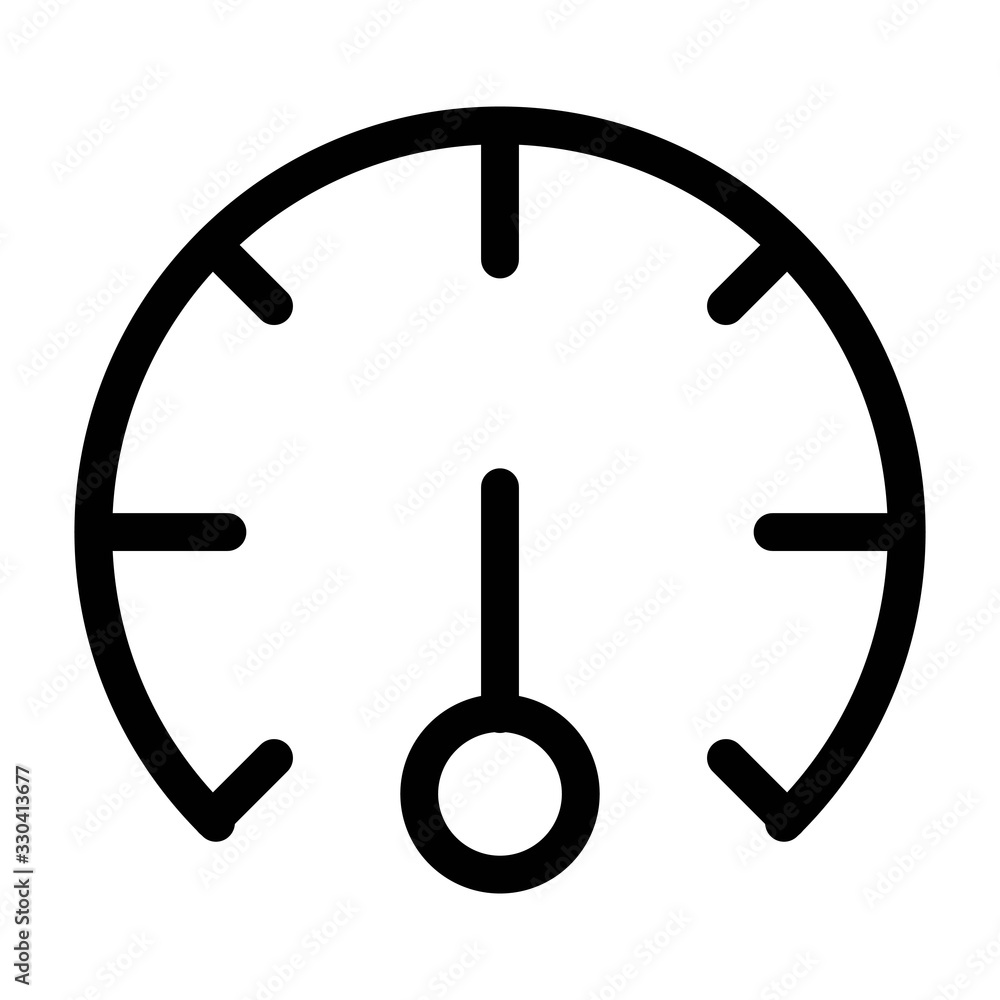 Speedometer icon in line style. Speedometer icon in line style.
