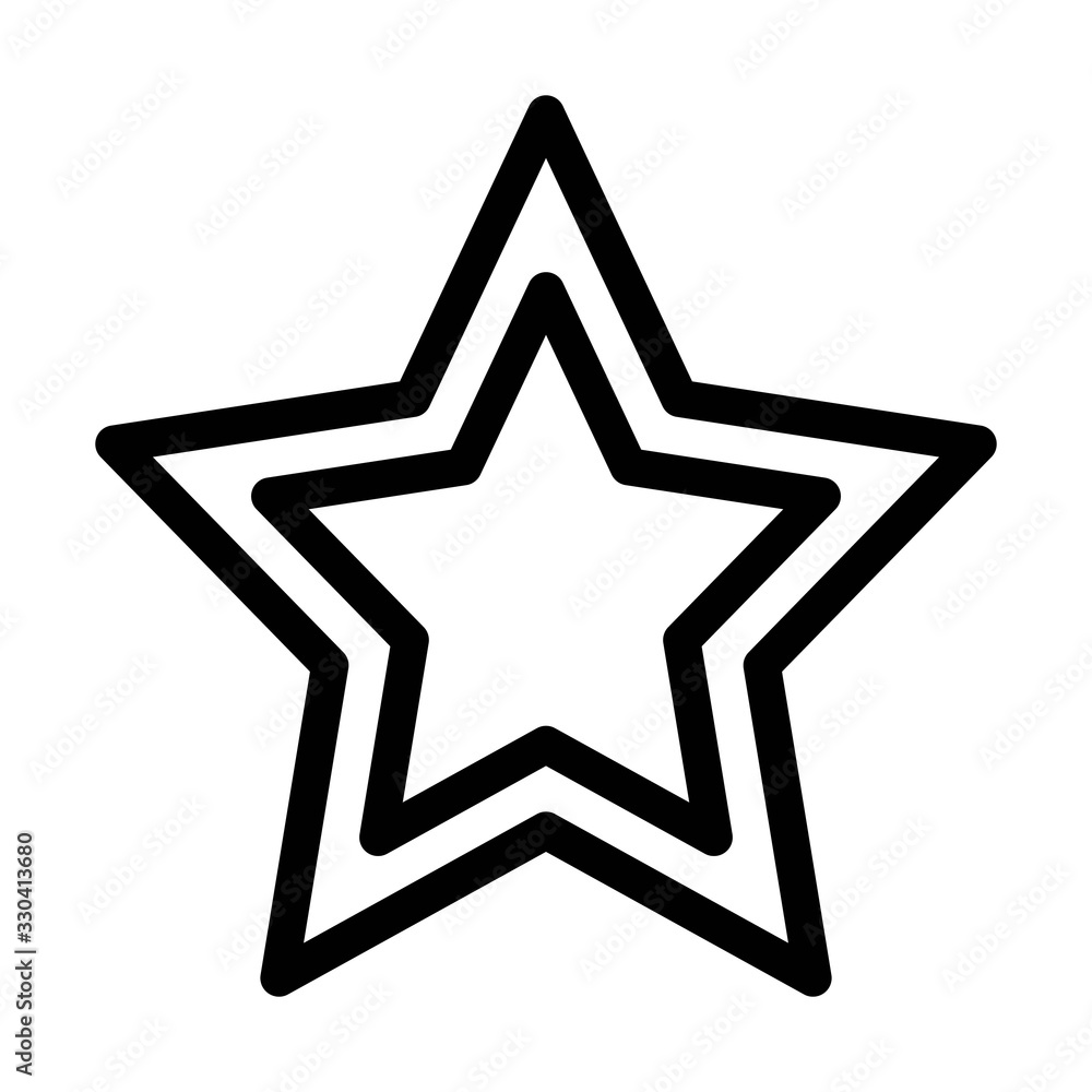 Decorative star icon in line style. Decorative star icon in line style.