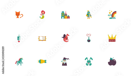 bundle of fairytales set icons