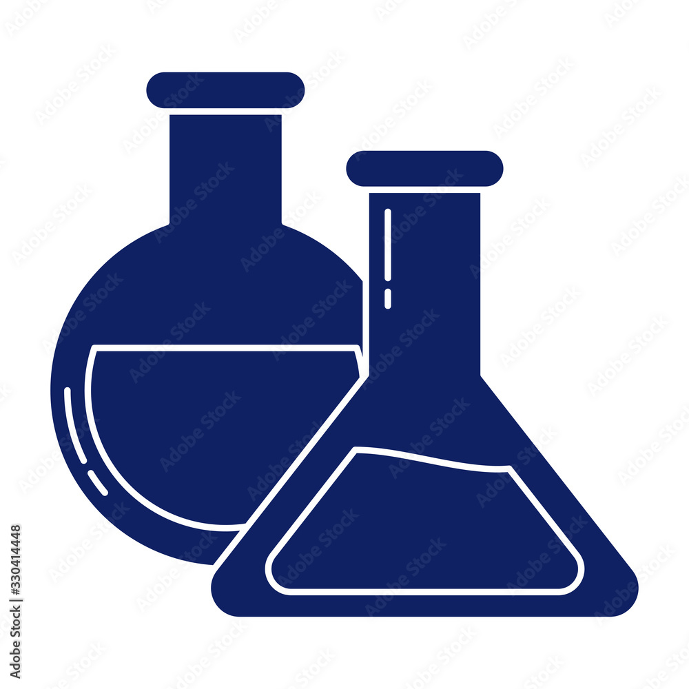 chemical laboratory test tubes, silhouette style icon chemical laboratory test tubes, silhouette style icon