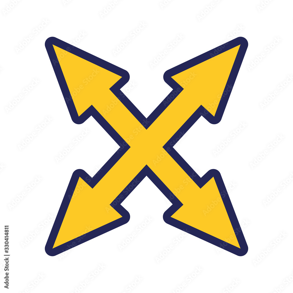 all direction arrows designer line and fill style icon all direction arrows designer line and fill style icon