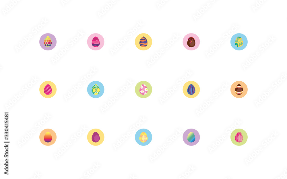 bundle easter eggs painted block style icons bundle easter eggs painted block style icons