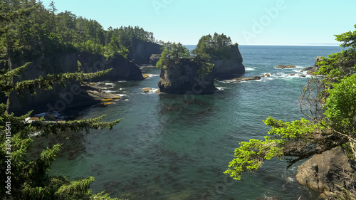 morning view of sea stacks at cape flattery in the olympic np