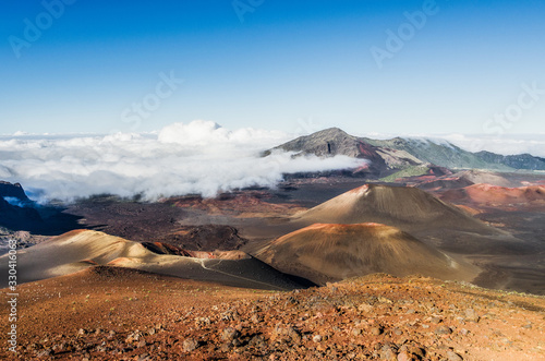 Majestic view of craters in Haleakala National Park in Maui Hawaii USA