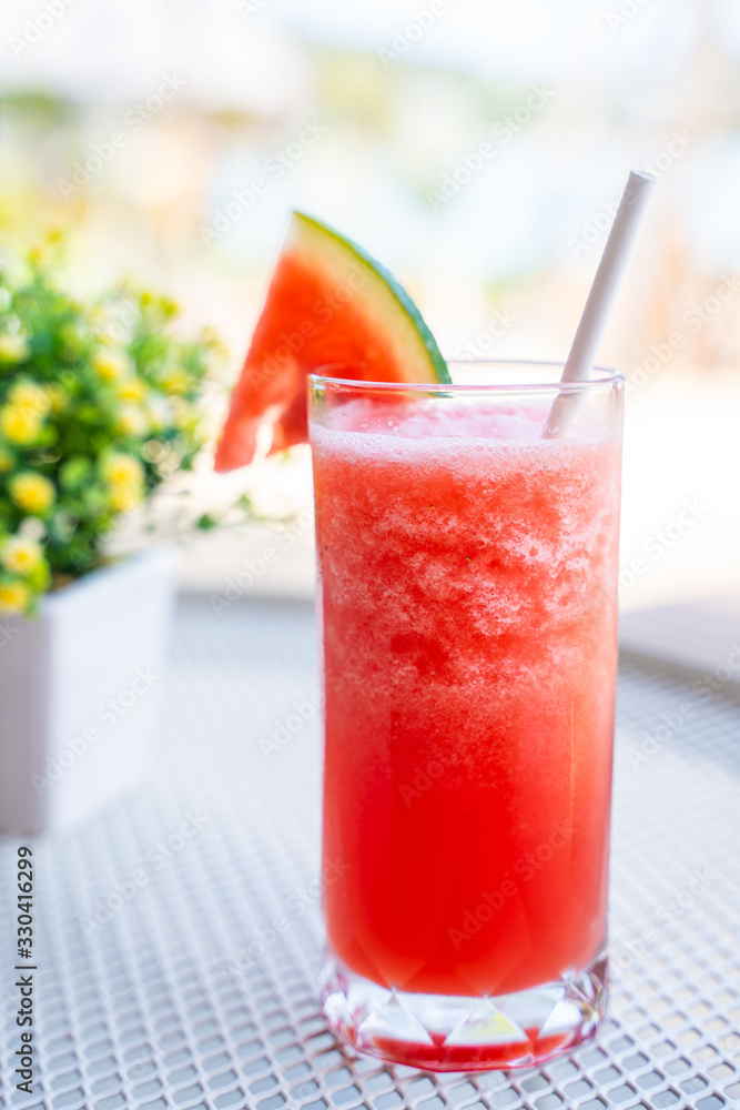 watermelon smoothie ready for drink watermelon smoothie ready for drink