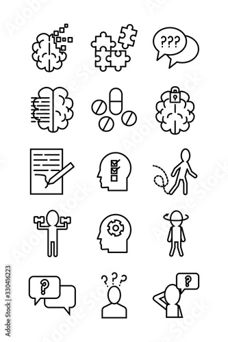 bundle of alzheimer set icons