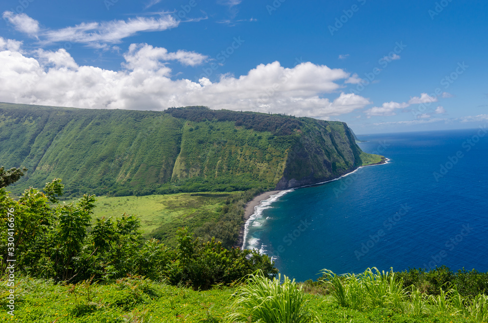 Beautiful Waipio valley in Big Island in Hawaii USA