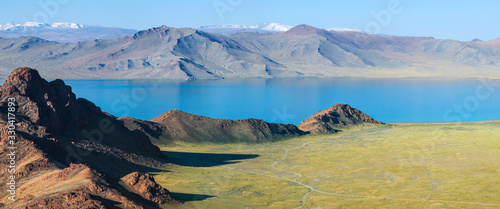Lake Tolbo Nuur in Mongolia, landscapes of Western Mongolia, Asia travels