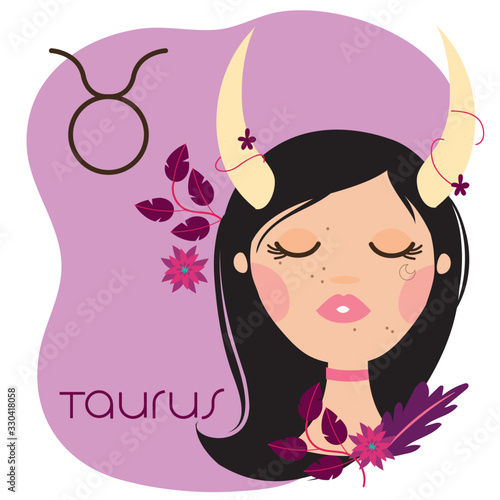 beautiful woman with taurus zodiac sign