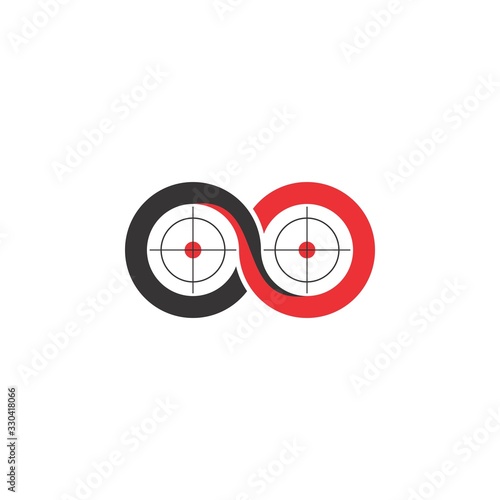 Binocular Optical sight view logo design vector