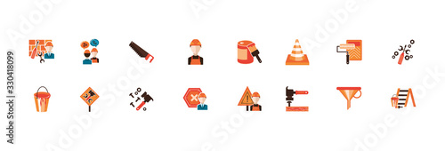 bundle of construction set detailed icons