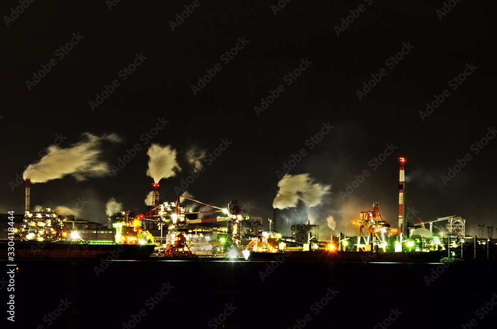 夜景　工業地帯