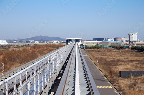 Magnetic levitation train in Yeongjongdo Island, South Korea.