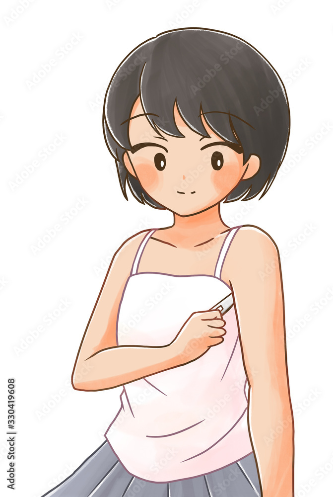 体温測定をする人のイラスト1 体温測定をする人のイラスト1