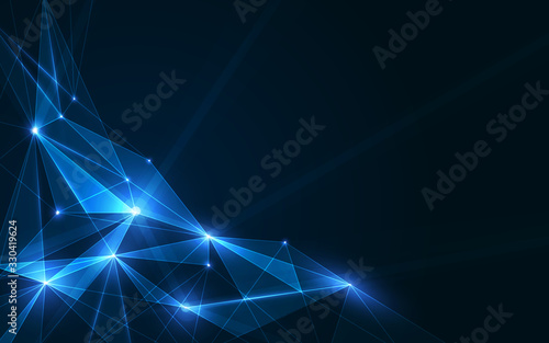 Connected polygons plexus vector background, digital data visualization. vector illustration