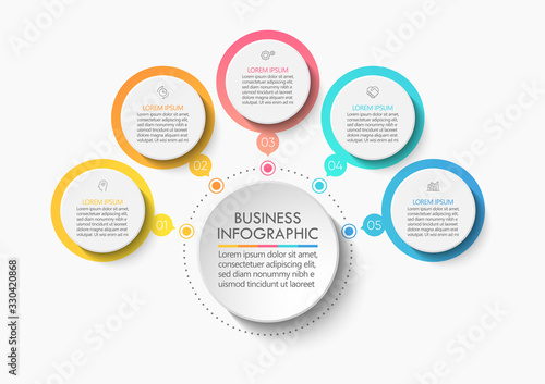 Business circle. timeline infographic icons designed for abstract background template milestone element modern diagram process technology digital marketing data presentation chart Vector