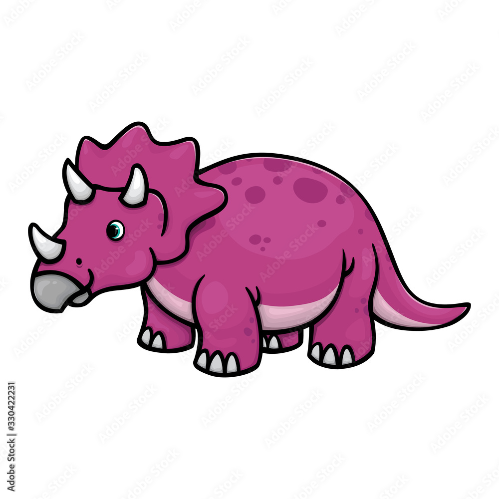Naklejka premium Dino, cute triceratops