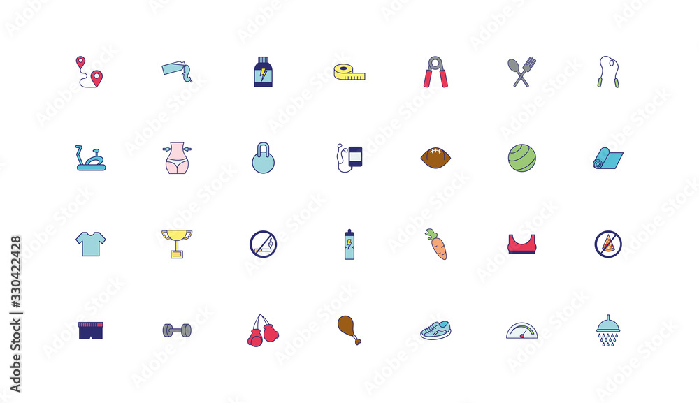 bundle of healthy lifestyle icons bundle of healthy lifestyle icons