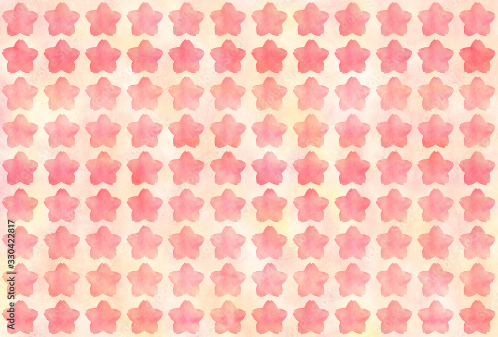 Fototapeta premium 手描き 水彩 桜 背景パステル