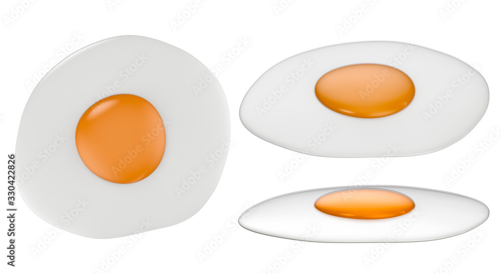 set of fried eggs set of fried eggs