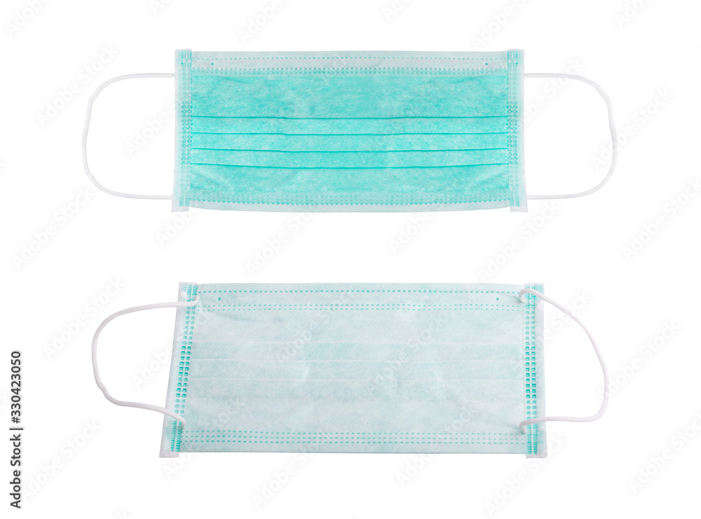 The front and back of the mask on white background. The front and back of the mask on white background.