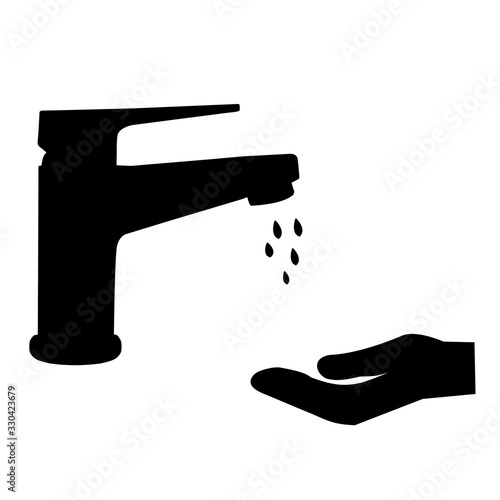 bathroom tap with hand