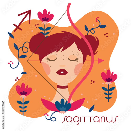 beautiful woman with sagittarius zodiac sign