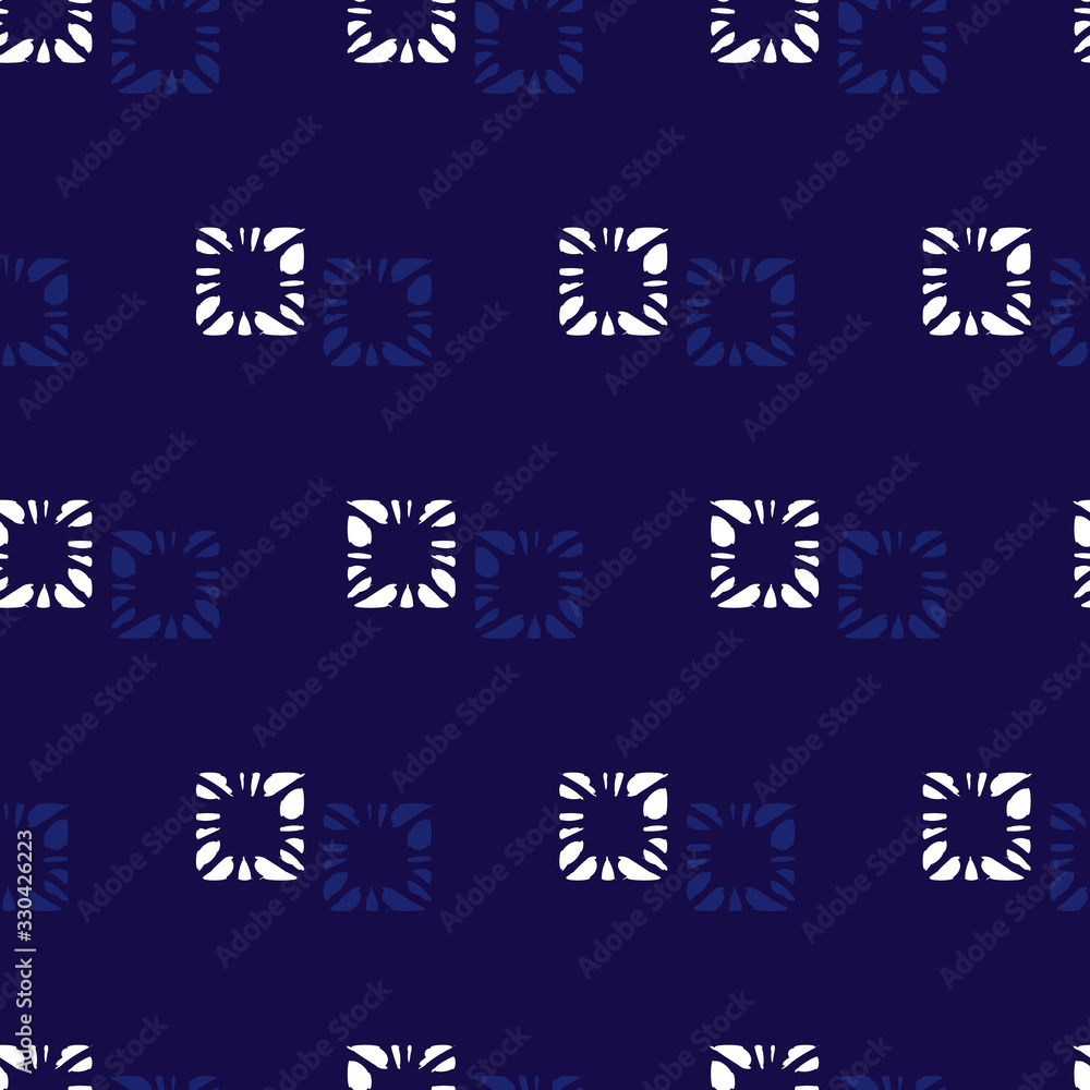 Vector blue shibori simple square polka dot seamless pattern. Suitable for textile, gift wrap and wallpaper. Vector blue shibori simple square polka dot seamless pattern. Suitable for textile, gift wrap and wallpaper.