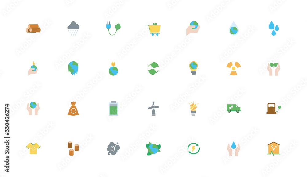 bundle of climate change set flat icons bundle of climate change set flat icons